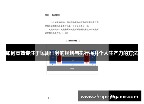 如何高效专注于每周任务的规划与执行提升个人生产力的方法